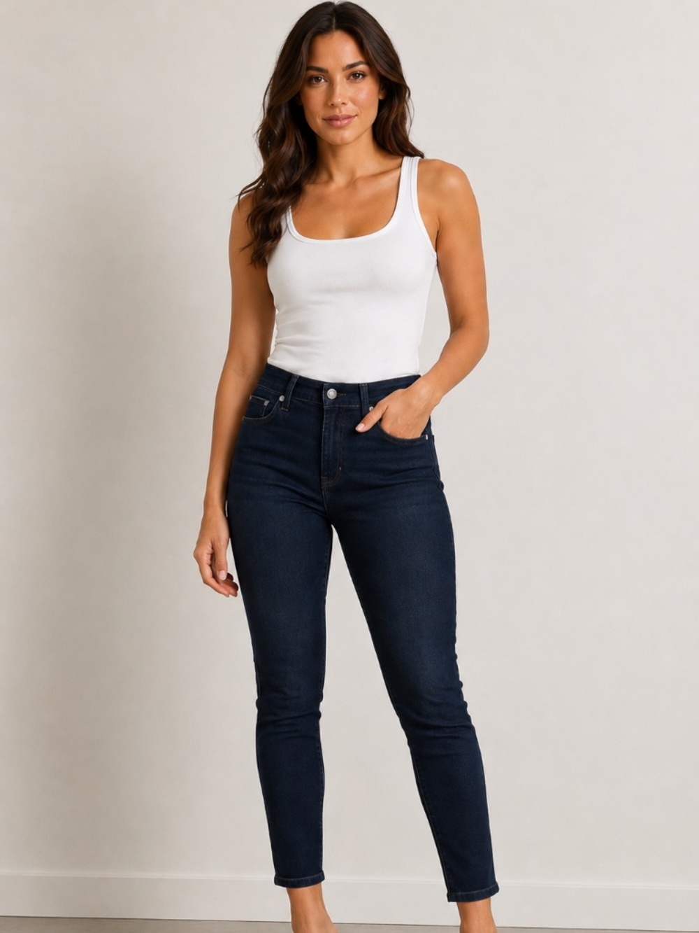 Pistola Slim Skinny Jeans Women’s 33 Dark Wash Cropped Ankle NWT USA